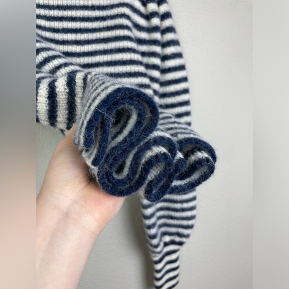 Eleven Six Women's Small Mia Striped Knit Sweater Puff Sleeve 100% Baby Alpaca - Picture 15 of 15